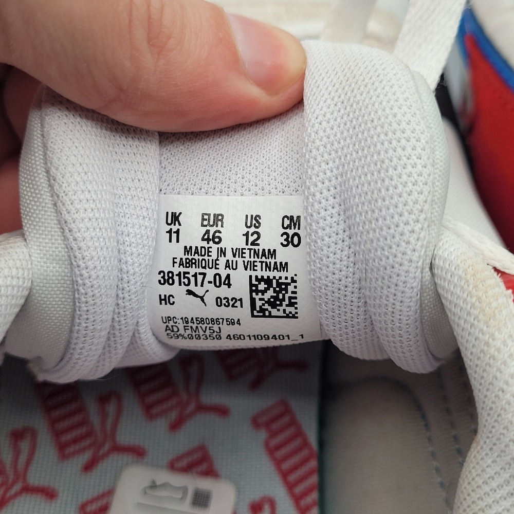 Puma Wild Rider Rollin Sneakers Mens Size 12 White Black Red Blue 381517-04 - Picture 6 of 9